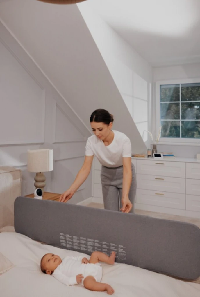 LIONELO LORA XL ZASTITNA OGRADA ZA KREVET GRAY STONE 150X45C