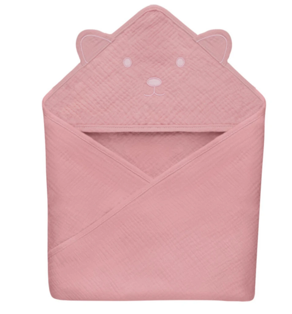 LIONELO RUČNIK OD MUSLINA S KAPULJAČOM ROZI