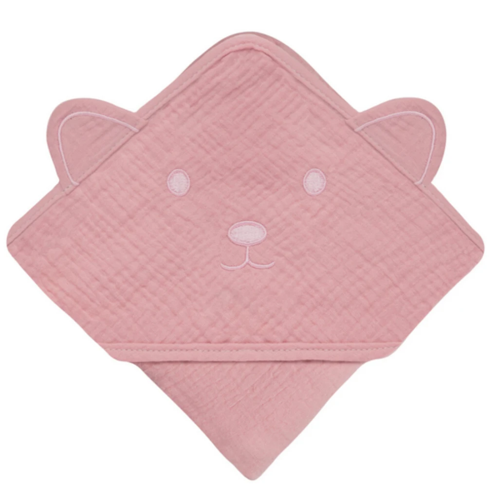 LIONELO RUČNIK OD MUSLINA S KAPULJAČOM ROZI