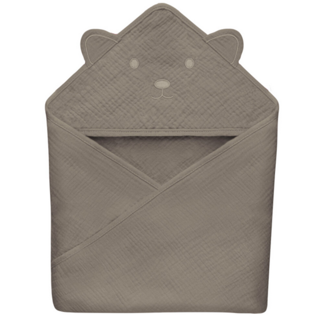 LIONELO RUČNIK OD MUSLINA S KAPULJAČOM BEŽ CAPPUCCINO