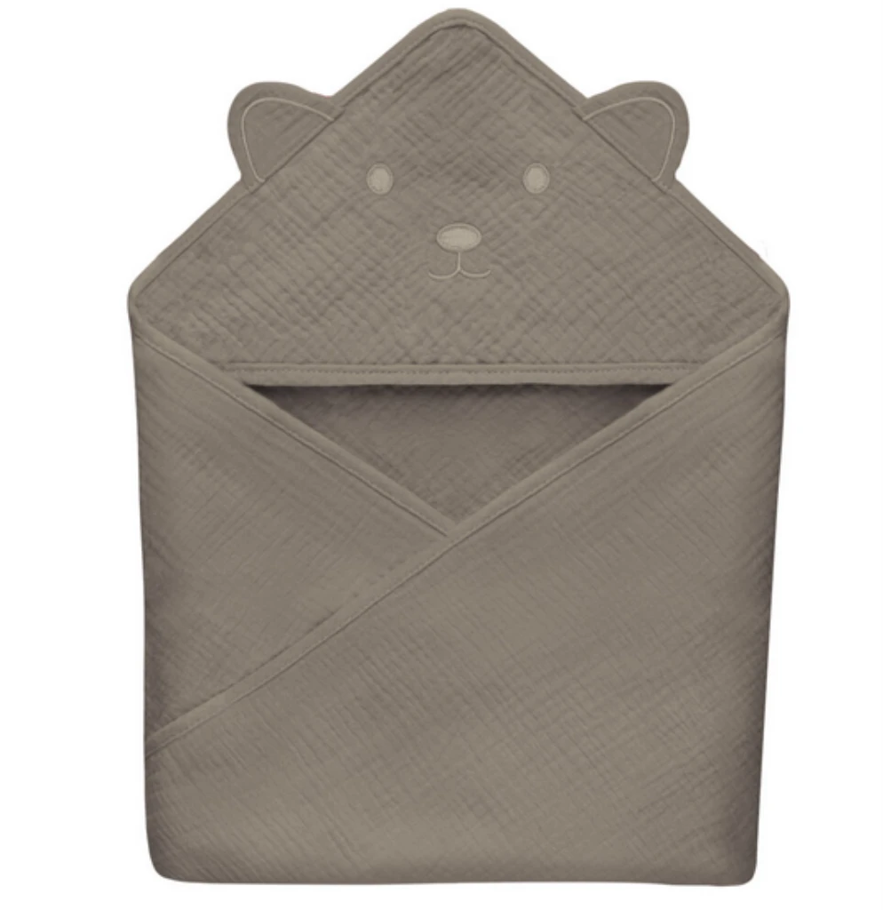 LIONELO RUČNIK OD MUSLINA S KAPULJAČOM BEŽ CAPPUCCINO