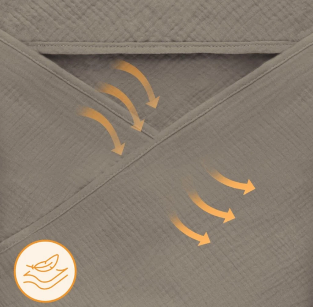 LIONELO RUČNIK OD MUSLINA S KAPULJAČOM BEŽ CAPPUCCINO