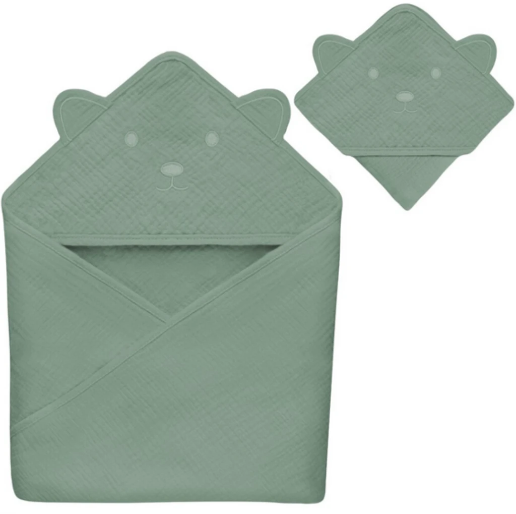 LIONELO RUČNIK OD MUSLINA S KAPULJAČOM GREEN FOREST