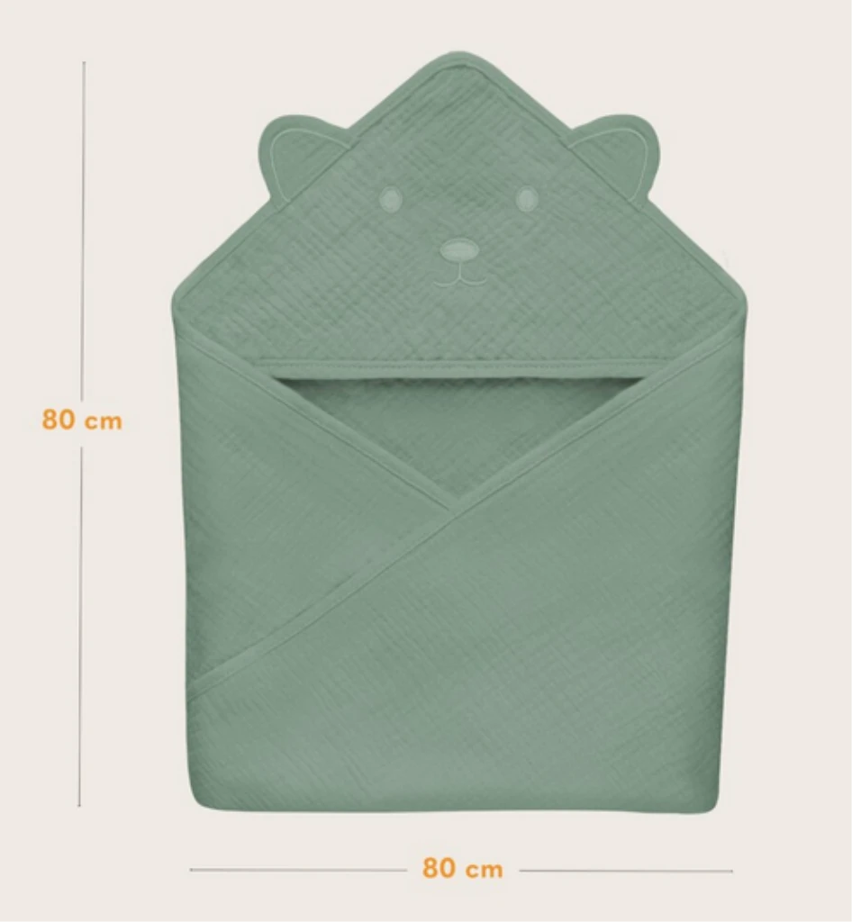 LIONELO RUČNIK OD MUSLINA S KAPULJAČOM GREEN FOREST