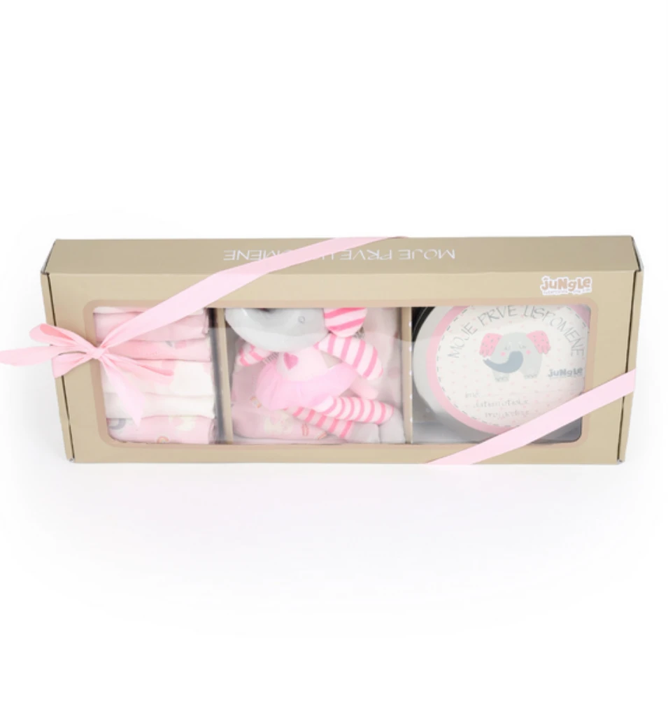 BEBI SET/PRVI OTISAK ROZI SLON FOR.