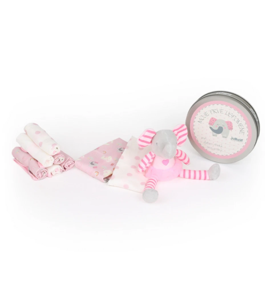 BEBI SET/PRVI OTISAK ROZI SLON FOR.