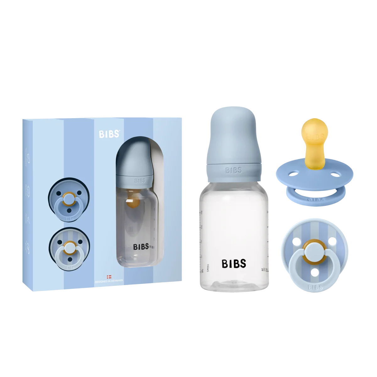BIBS POKLON SET SPRINKLE DUDE+BOČICA,BABY BLUE
