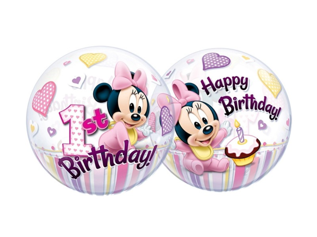 FOLIJSKI BALON MINNI MOUSE 1 BIRTHDAY 55CM