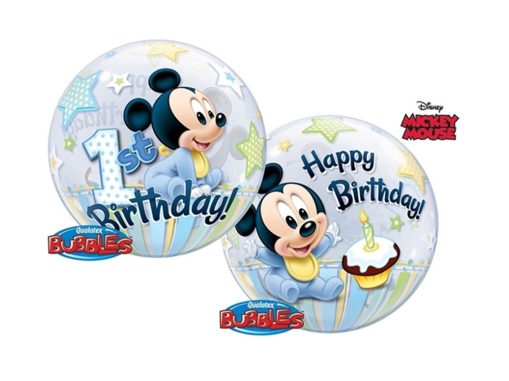 FOLIJSKI BALON MICKEY MAUSE 1 BIRTHDAY 55CM