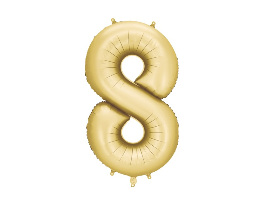 FOLIJSKI BALON MAT ZLATNO 86CM,BR.8 TŠ.