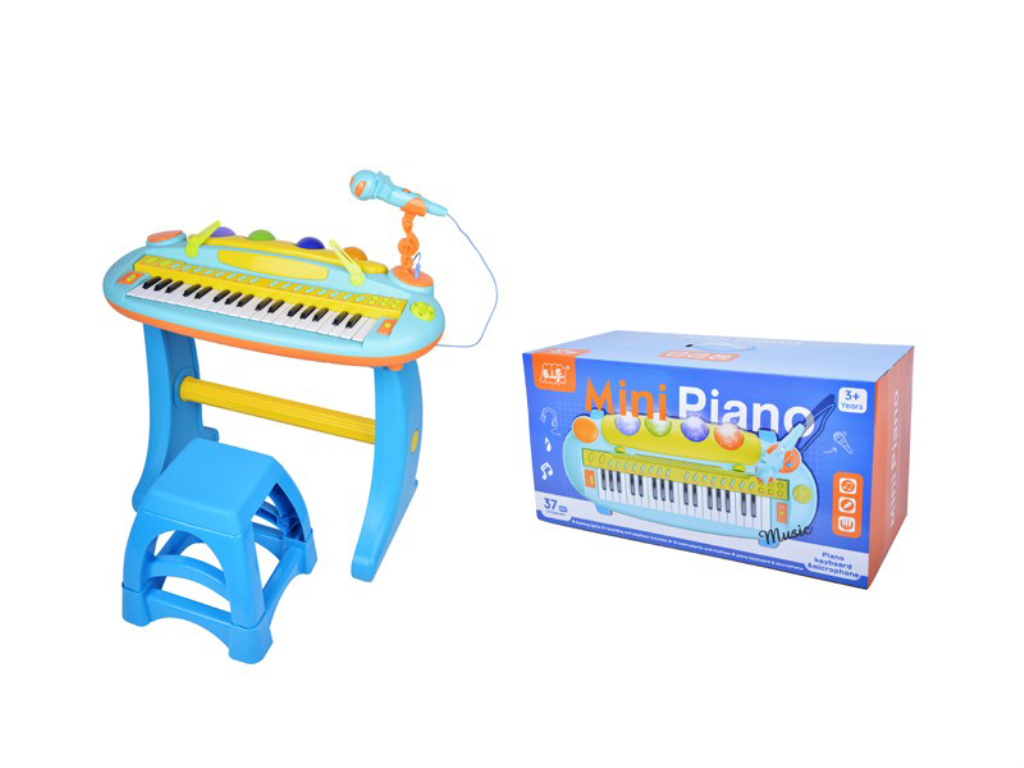 FUNTOY IGRAČKA KLAVIR SA POSTOLJEM, STOLICOM I MIKROFONOM,PLAVI