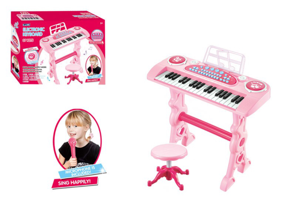 FUNTOY IGRAČKA KLAVIR SA POSTOLJEM, STOLICOM I MIKROFONOM, PINK
