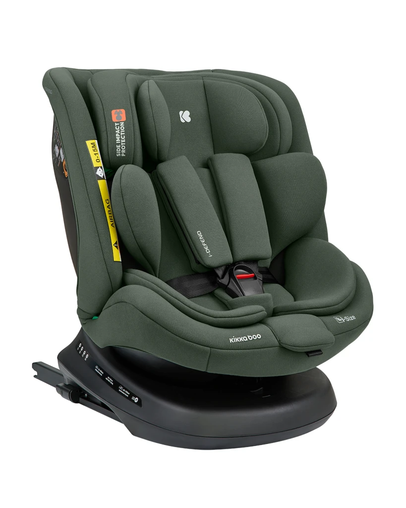 KIKKA BOO AUTOSJEDALICA 40-150CM I-DEFEND I-SIZE ARMY GREEN