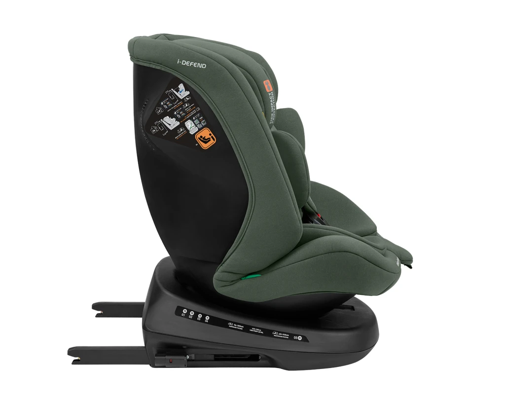 KIKKA BOO AUTOSJEDALICA 40-150CM I-DEFEND I-SIZE ARMY GREEN