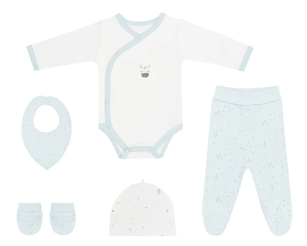 KIKKA BOO SET ZA NOVOROĐENČE 5 DIJELOVA, STRIPY FRIENDS