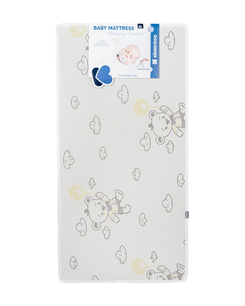 KIKKA BOO MADRAC MEMORY COMFORT 60X120X12CM,BEAR GREY
