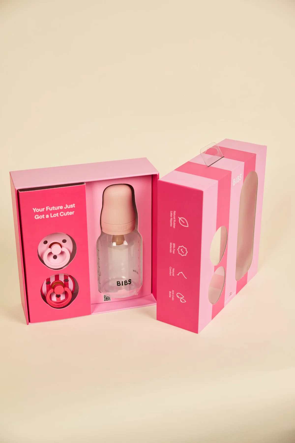 BIBS POKLON SET SPRINKLE DUDE+BOČICA,BLUSH