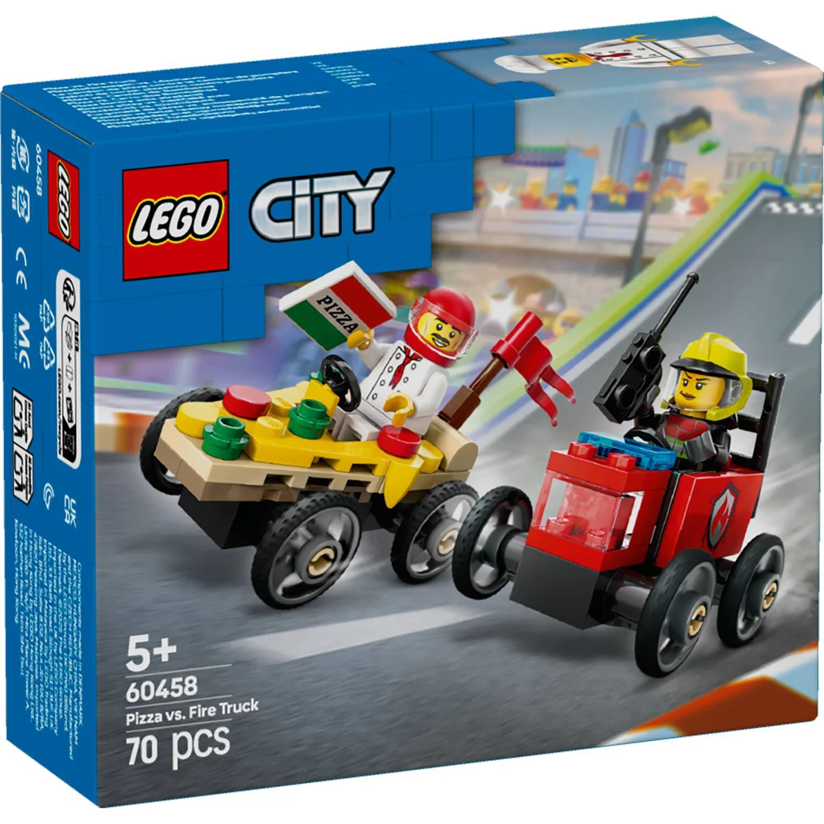 LEGO 60458 AUTO DOSTAVLJAČA PIZZE VS.VATROGASNO VOZILO
