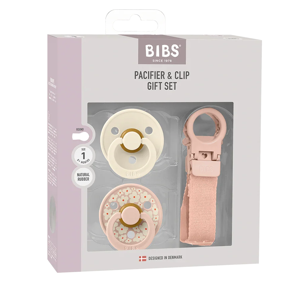 BIBS POKLON SET DUDA+VEZICA LATEX,VEL.1,BLUSH