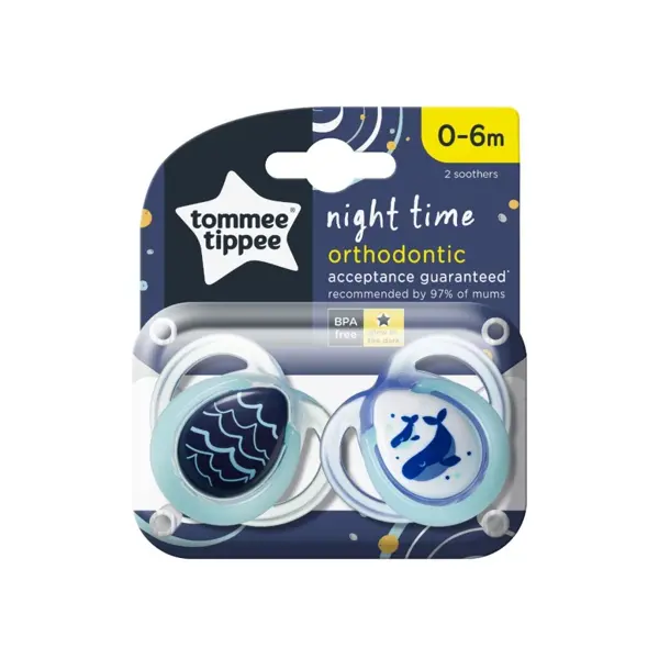 TOMMEE TIPPEE DUDA VARALICA NIGHT TIME 0-6MJ.2KOM