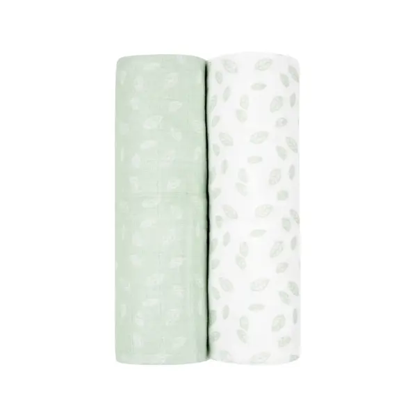 KIKKA BOO MUSLIN SET ZA POVIJANJE 2KOM 80/80CM,LEAVES MINT