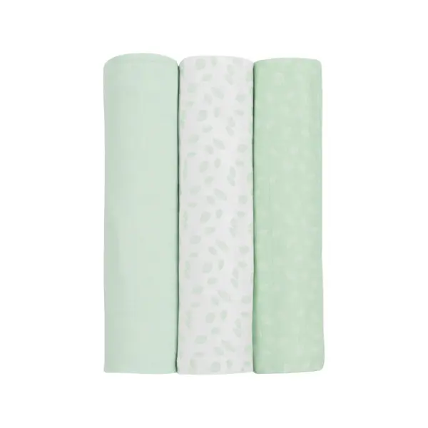 KIKKA BOO MUSLIN SET ZA POVIJANJE 3KOM 100/100CM,LEAVES MINT