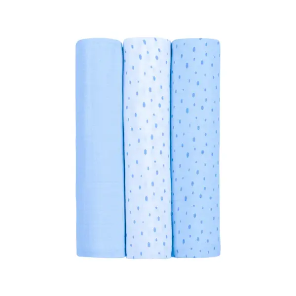 KIKKA BOO MUSLIN SET ZA POVIJANJE 3KOM 100/100CM,DOTS BLUE