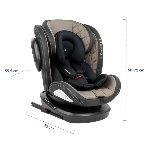 KIKKA BOO AUTOSJEDIŠTE STARK ISOFIX 0-36KG,BEIGE