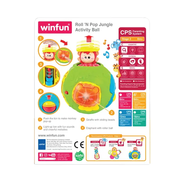 WINFUN ROLL N POP JUNGLE ACTIVITY LOPTA