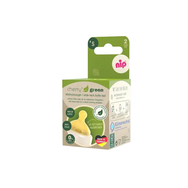 NIP CHERRY GREEN SISAČ,ŠIROKO GRLO,ANTICOLIC,LATEX,0+,FLOW S