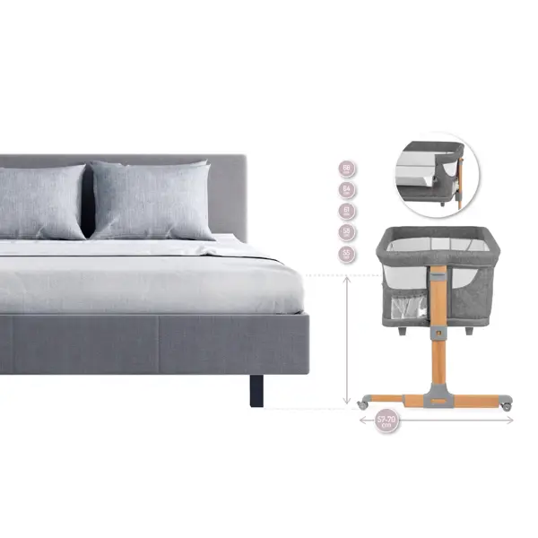 MOMI SMART BED KOLIJEVKA SIVA