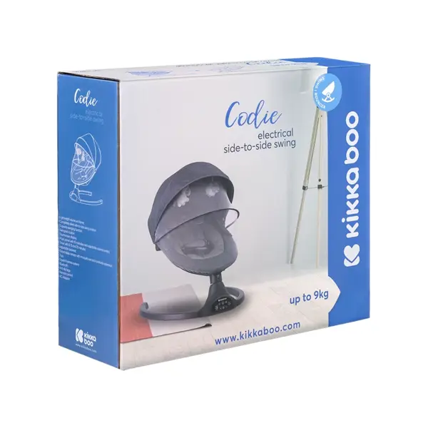 KIKKA BOO ELEKTRIČNA LJULJAČKA CODIE,DARK GREY