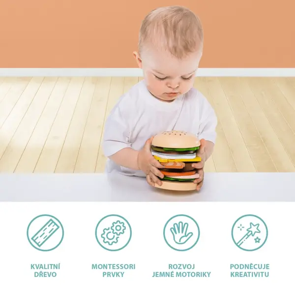 ZOPA DRVENI HAMBURGER ZA SLAGANJE