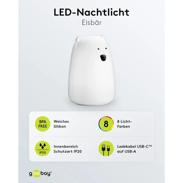 LED LAMPA MEDO,7 BOJA,PUNJIVA BATERIJA,TOUCH SENZOR