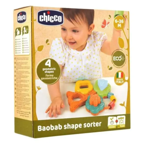 CHICCO ECO IGRAČKA DRVO SA OBLICIMA,6-36M, M.