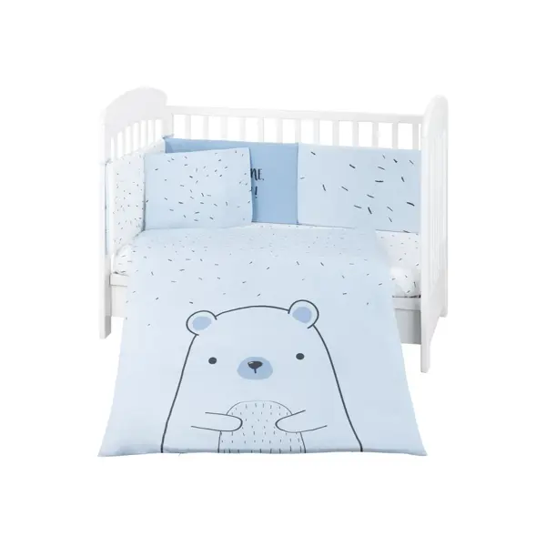 KIKKA BOO POSTELJINA SET 6KOM 60/120 BEAR WITH ME BLUE