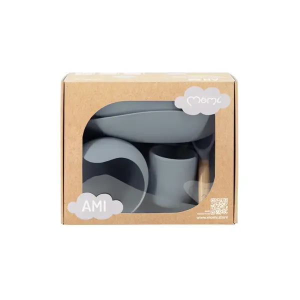 MOMI AMI SET SILIKONSKIH POSUDA,GREY