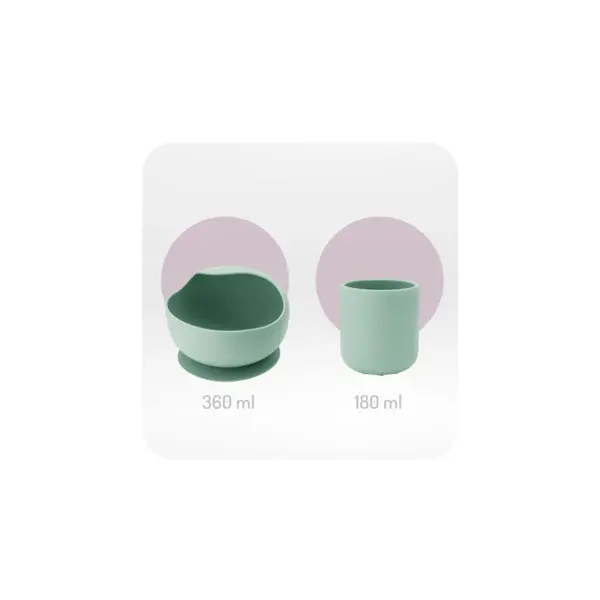 MOMI AMI SET SILIKONSKIH POSUDA,MINT