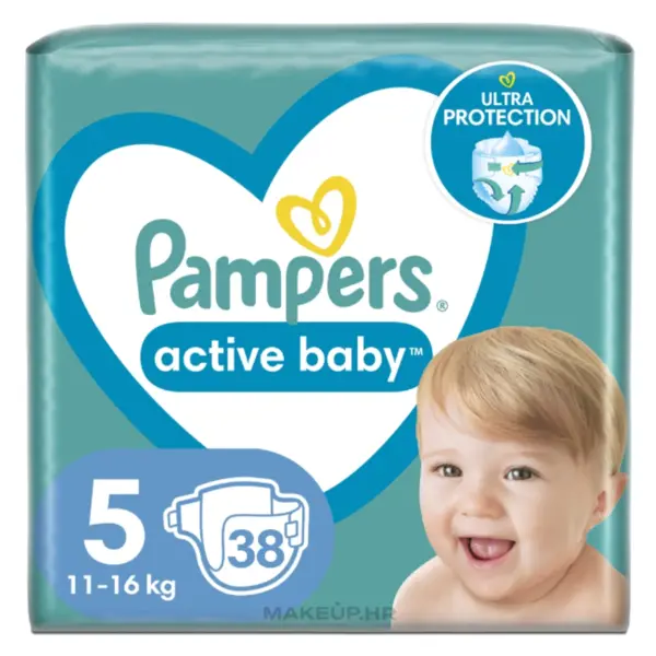 PAMPERS ACTIVE BABY PELENE VEL.5(11-16KG)38KOM
