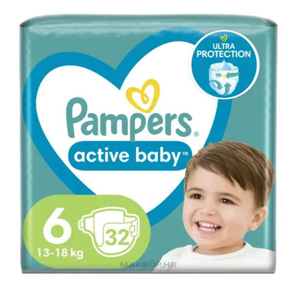 PAMPERS ACTIVE BABY PELENE VEL.6(13-18KG)96KOM