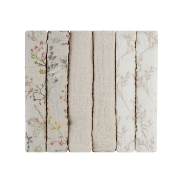 KIKKA BOO MUSLIN KRPICE 6KOM 30X30 SECRET GARDEN BEŽ