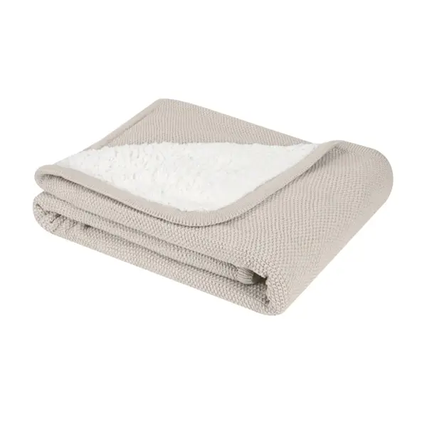 KIKKA BOO PLETENA DEKA OD SHERPA PAMUKA DREAM BIG BEIGE