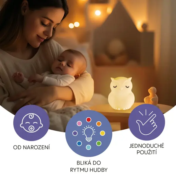 ZOPA SILIKONSKA LED LAMPA SA GLAZBOM,VEL.L,RABBIT