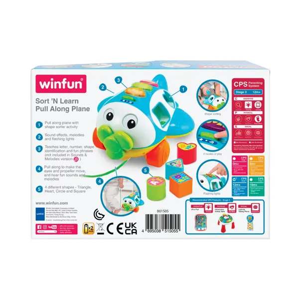 WINFUN IGRAČKA SORT N LEARN PULL ALONG AVION