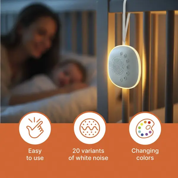 ZOPA PRIJENOSNI UREĐAJ ZA BIJELI ŠUM PREMIUM SA LED SVJETLOM