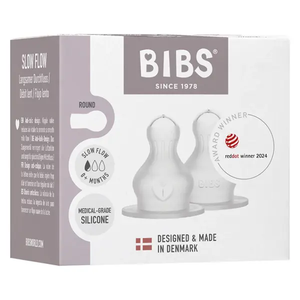 BIBS SISAČ  ZA BOCU SILICONE 2 PACK SLOW FLOW