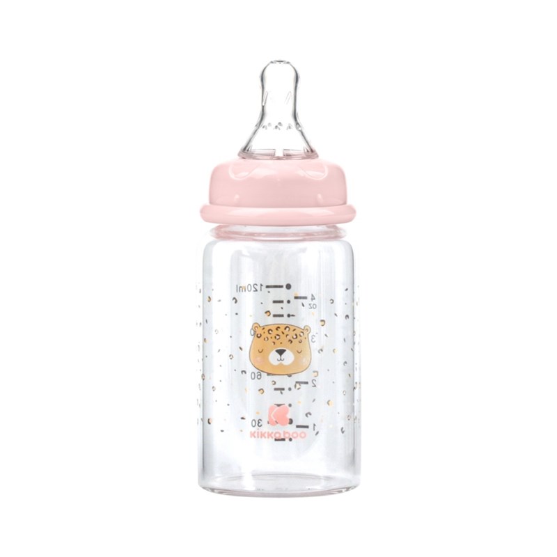 KIKKA BOO STAKLENA BOCA ZA HRANJENJE 120ML,SAVANNA PINK