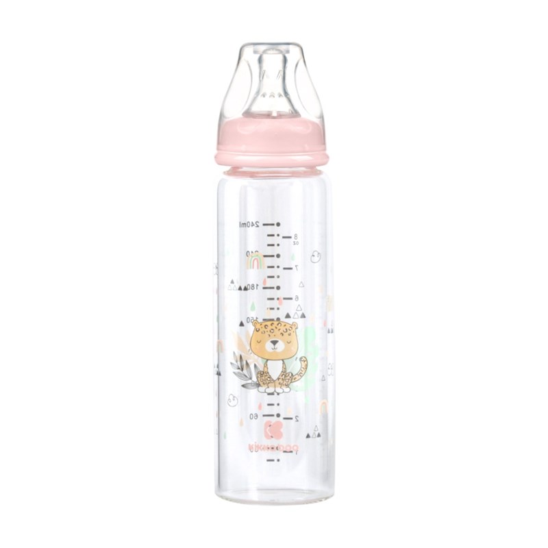 KIKKA BOO STAKLENA BOCA ZA HRANJENJE 240ML,SAVANNA PINK