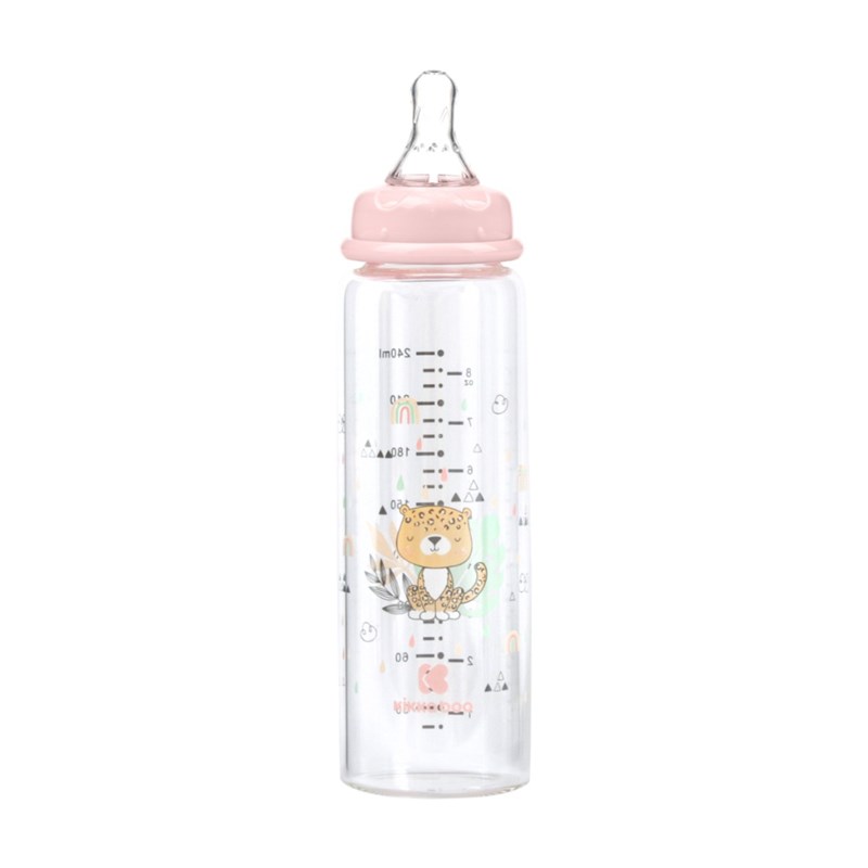 KIKKA BOO STAKLENA BOCA ZA HRANJENJE 240ML,SAVANNA PINK