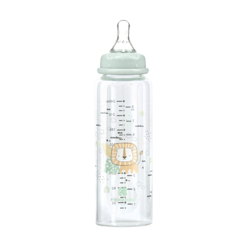 KIKKA BOO STAKLENA BOCA ZA HRANJENJE 240ML,SAVANNA MINT